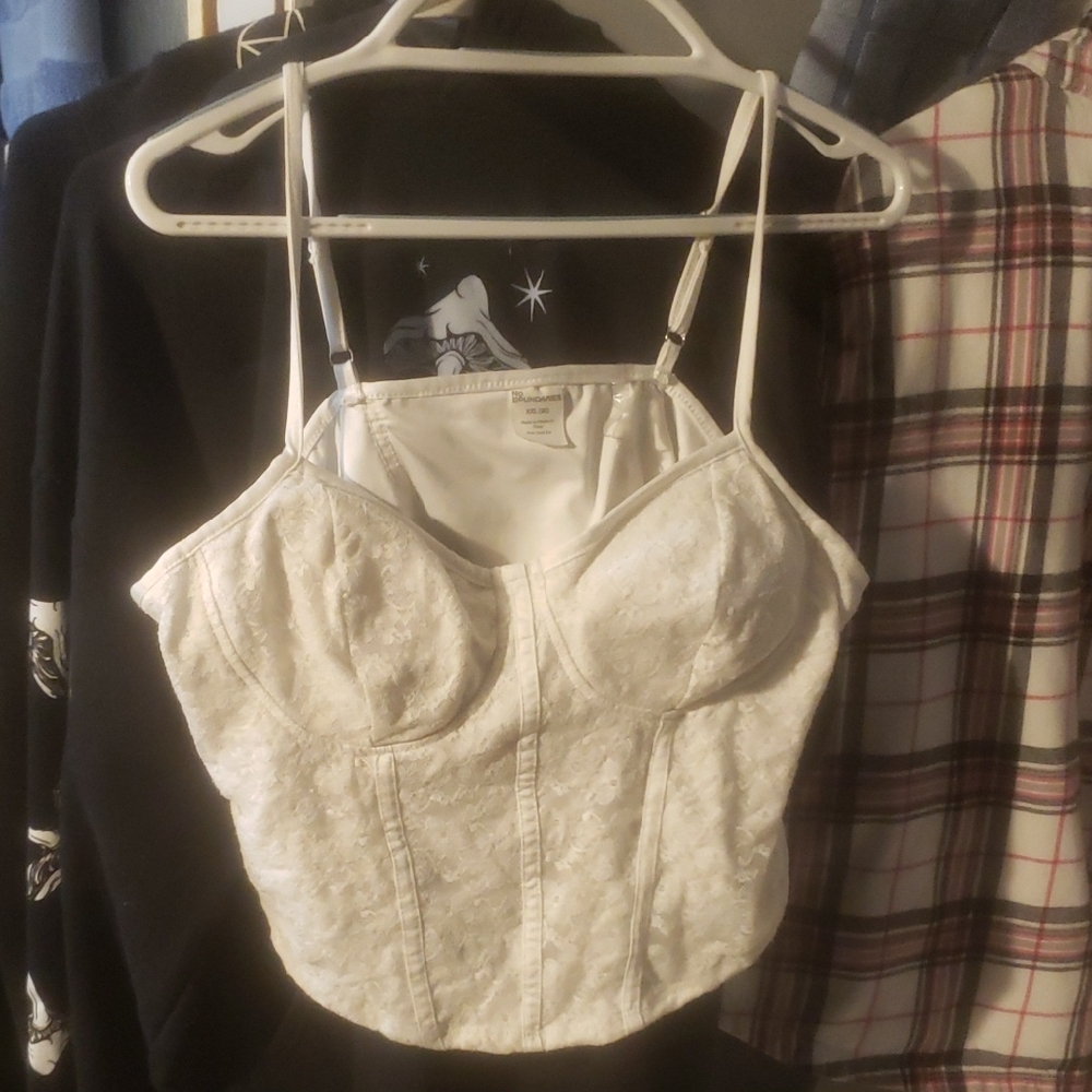 White Lace Bustier Top